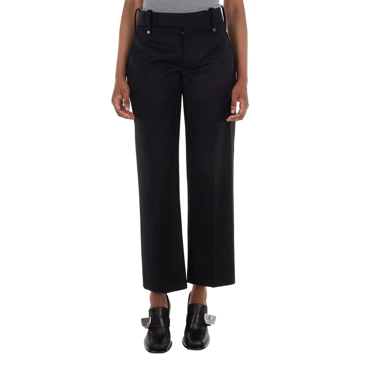 Брюки прямого кроя из шерстяной смеси Burberry, Black
