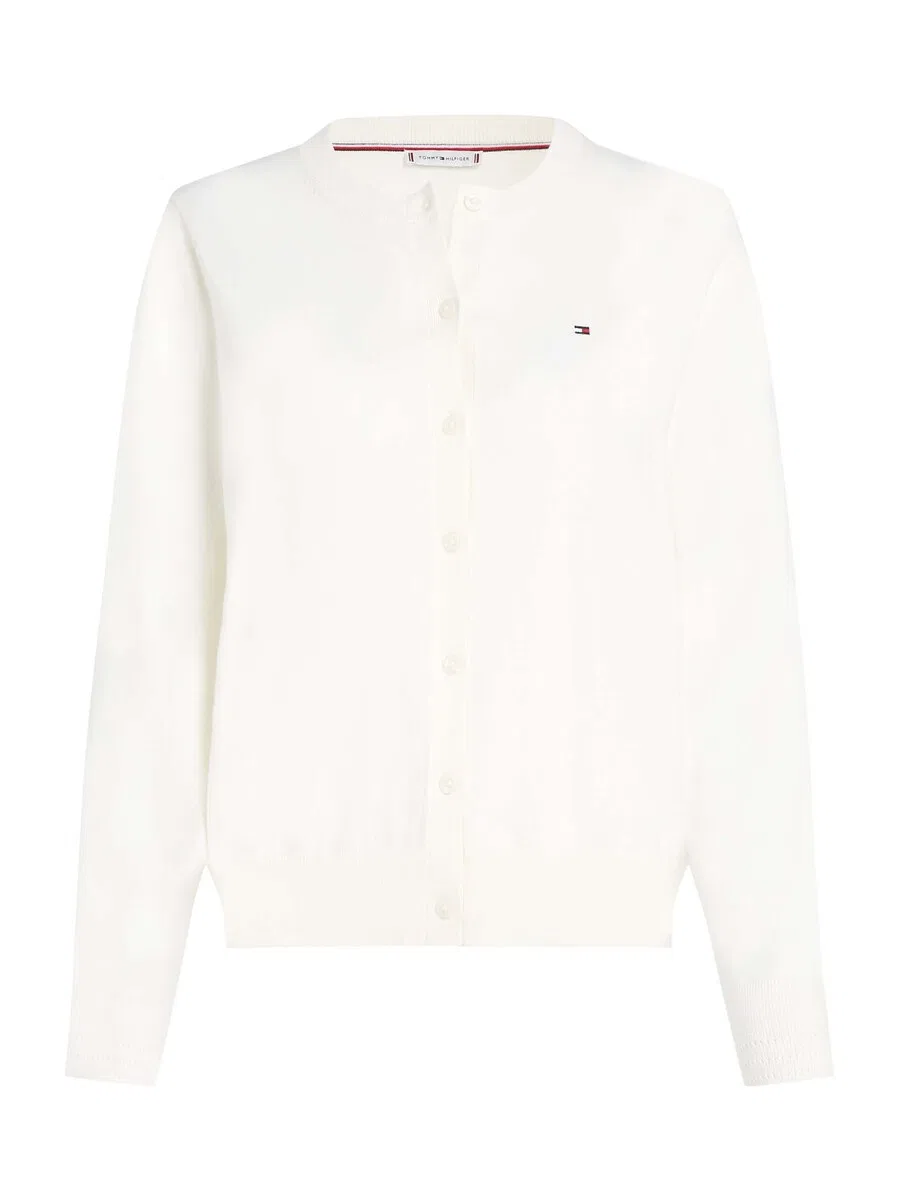 Вязаный кардиган TOMMY HILFIGER 'Fine' белого цвета