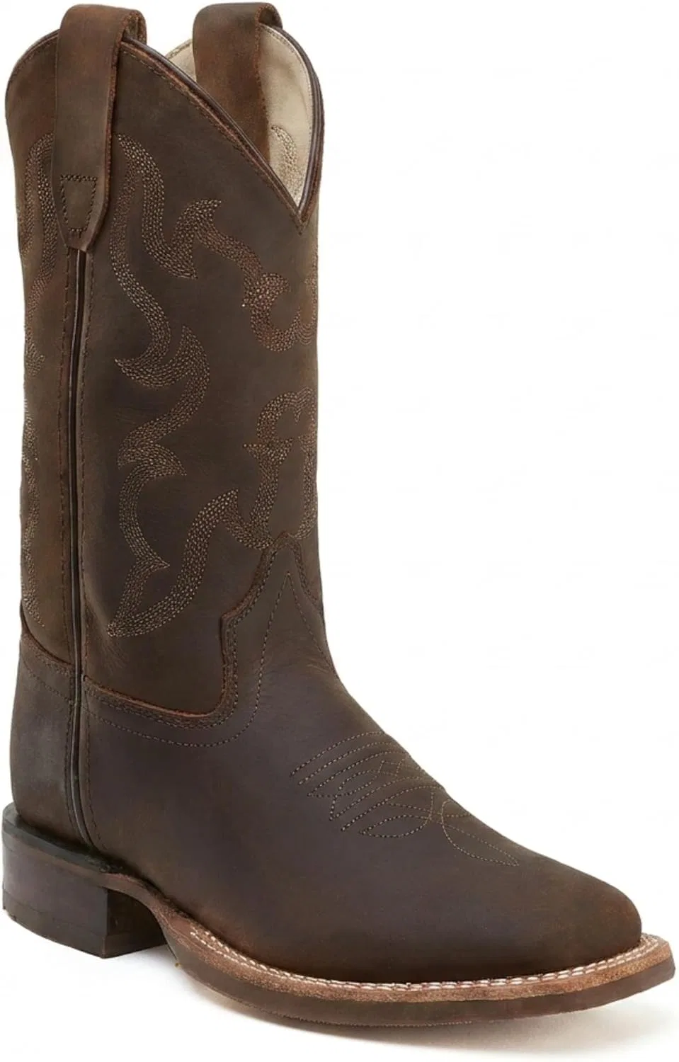 Детские ковбойские сапоги для девочек с квадратным мысом Old West, Brown