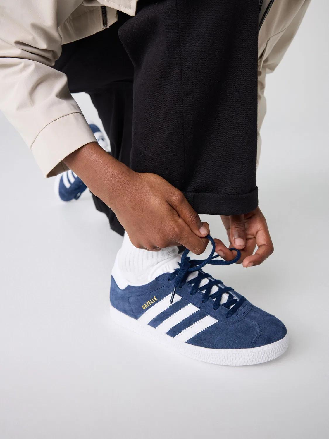 Кроссовки Gazelle, adidas Originals, Navy Blue/White — фото 4