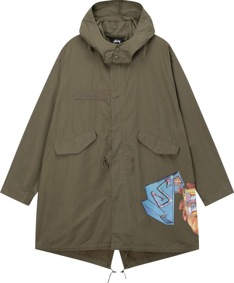 Парка Stussy Goldie Fishtail Parka 'Olive', зеленый - фото