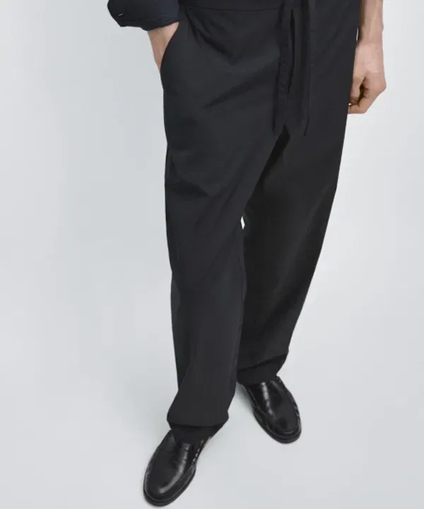 Хлопковые брюки High-Tech Total Look Massimo Dutti — фото 4