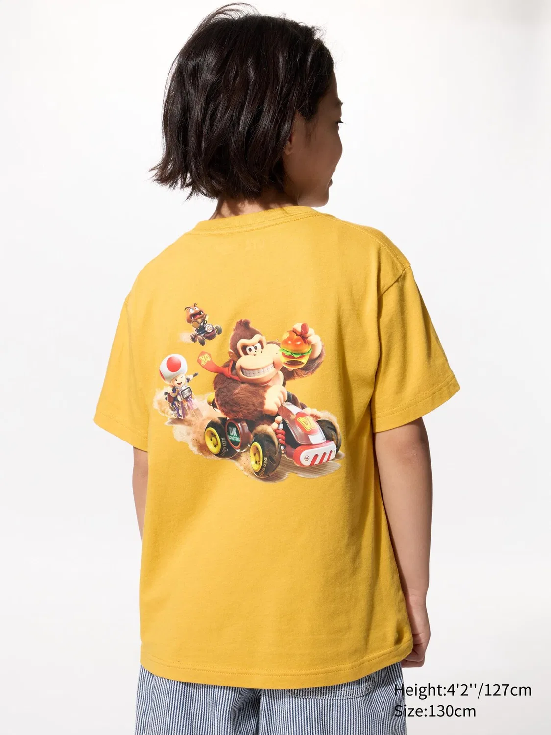 Футболка Uniqlo Mario Kart World UT, детская, с коротким рукавом и графическим принтом, желтый — фото 2