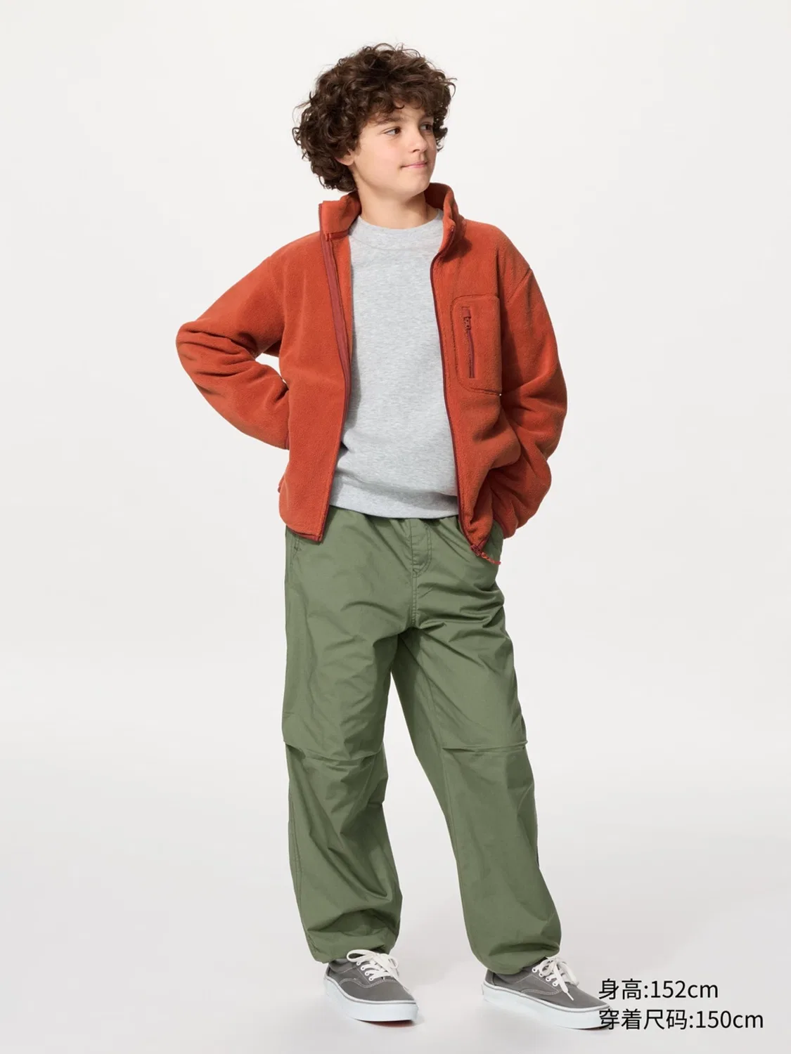 Брюки детские утепленные с начесом Uniqlo, темно-бежевый — фото 3