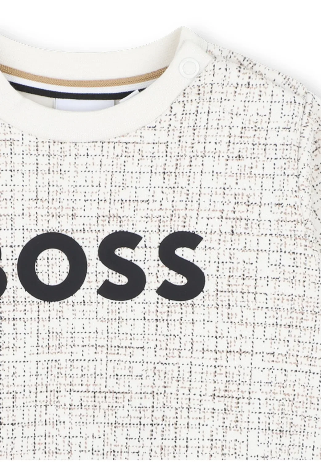 Толстовка с круглым вырезом Boss Kidswear, Ivory — фото 3