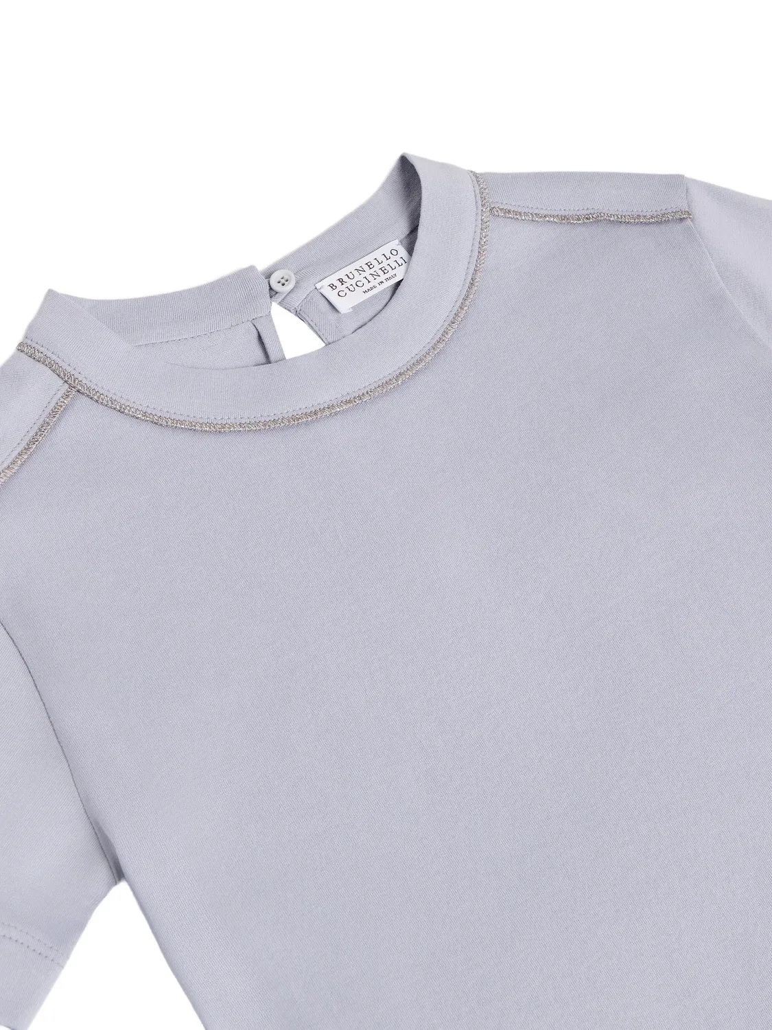 Футболка с кантом Brunello Cucinelli Kids, фиолетовый — фото 3