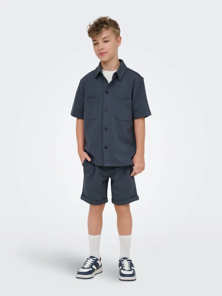 Рубашка темно-синяя New Only & Sons Junior, темно-синий — фото 2