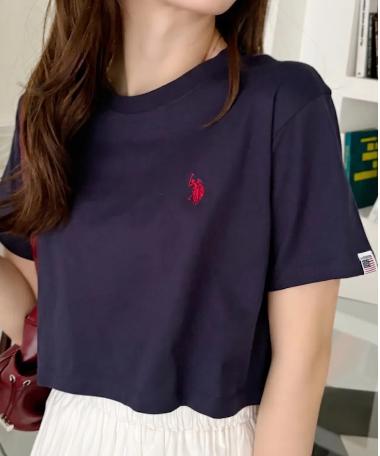 Женская футболка с коротким рукавом, без принта U.S. POLO ASSN. Navy