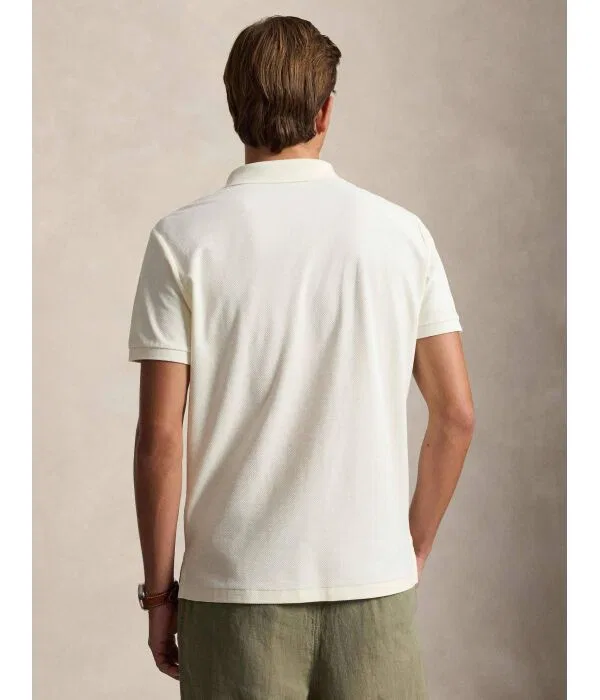 Мужское поло Slim Fit Custom Polo Ralph Lauren, Crema — фото 3