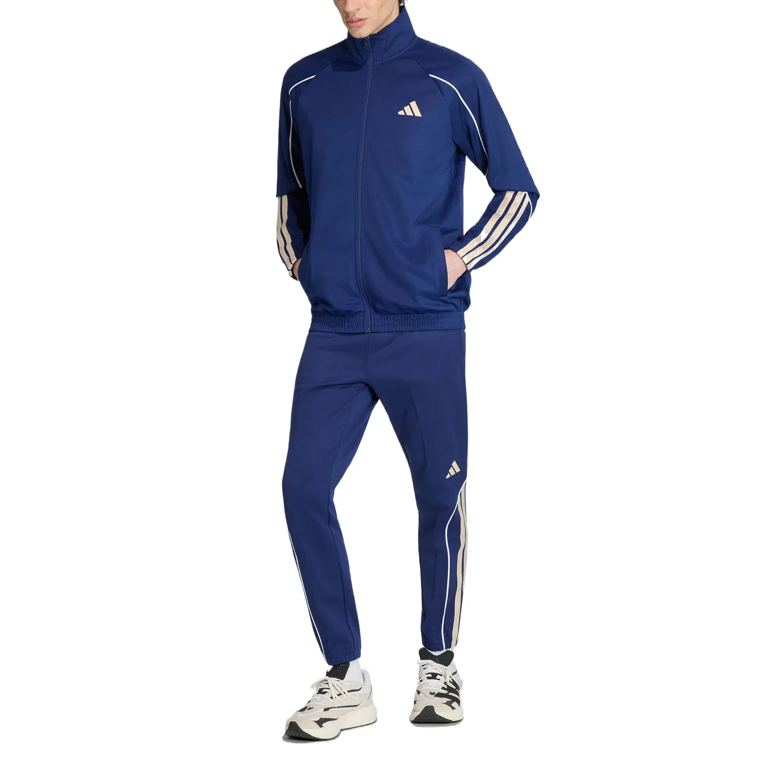 Мужской спортивный костюм со стоячим воротником Adidas, Dark Blue — фото 3