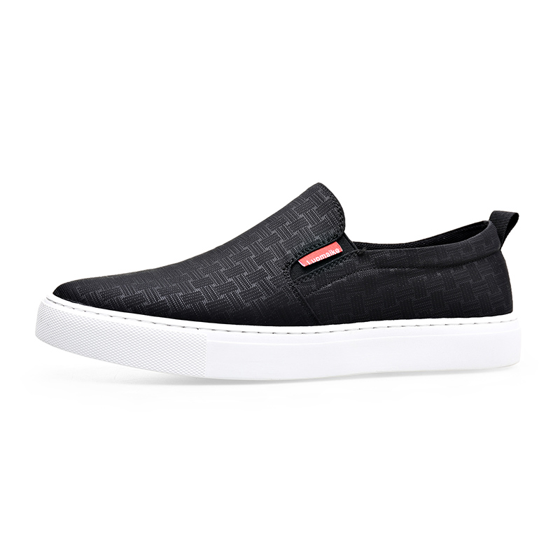 

LUOMAIKE Мужские низкие кеды с черным верхом и белой подошвой, цвет Black Upper White Sole