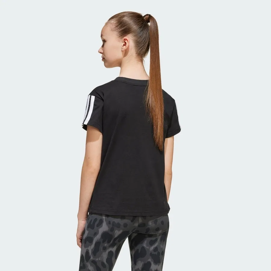 Футболка детская с принтом Essentials Tee adidas, Черно-белый — фото 2