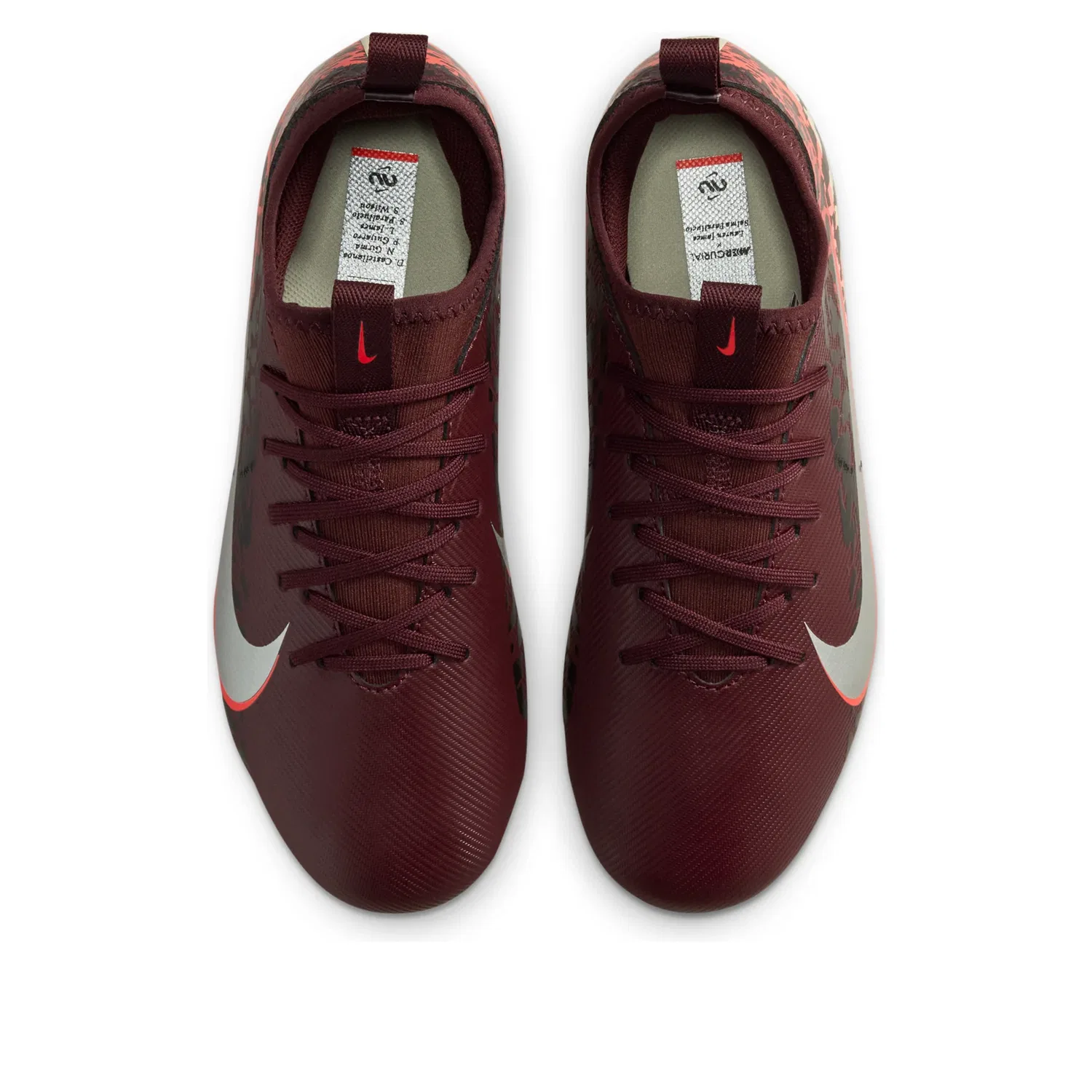 Детские кроссовки Mercurial Vapor 16 Academy FG/MG 'Burgundy Crush University Red Nike, Burgundy Crush/University Red/Fossil/Metallic Silver — фото 2