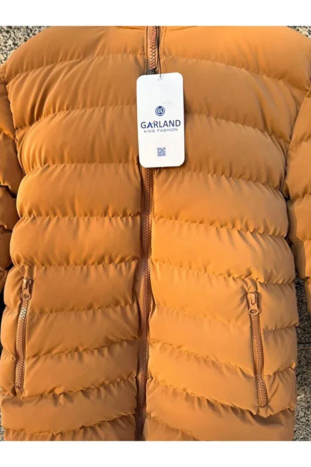 Детское пальто для мальчиков с капюшоном Plush Nova Garland, Camel — фото 3