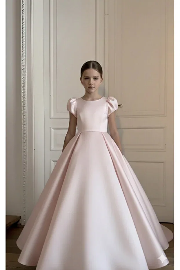 Детское платье для девочек сатиновое Asel Kids, Pink — фото 2