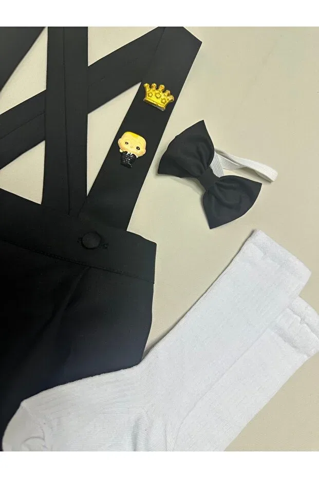Детский комбинезон без рукавов Boss baby concept shorts salopette flatwear socks Annerüyası, Black — фото 2