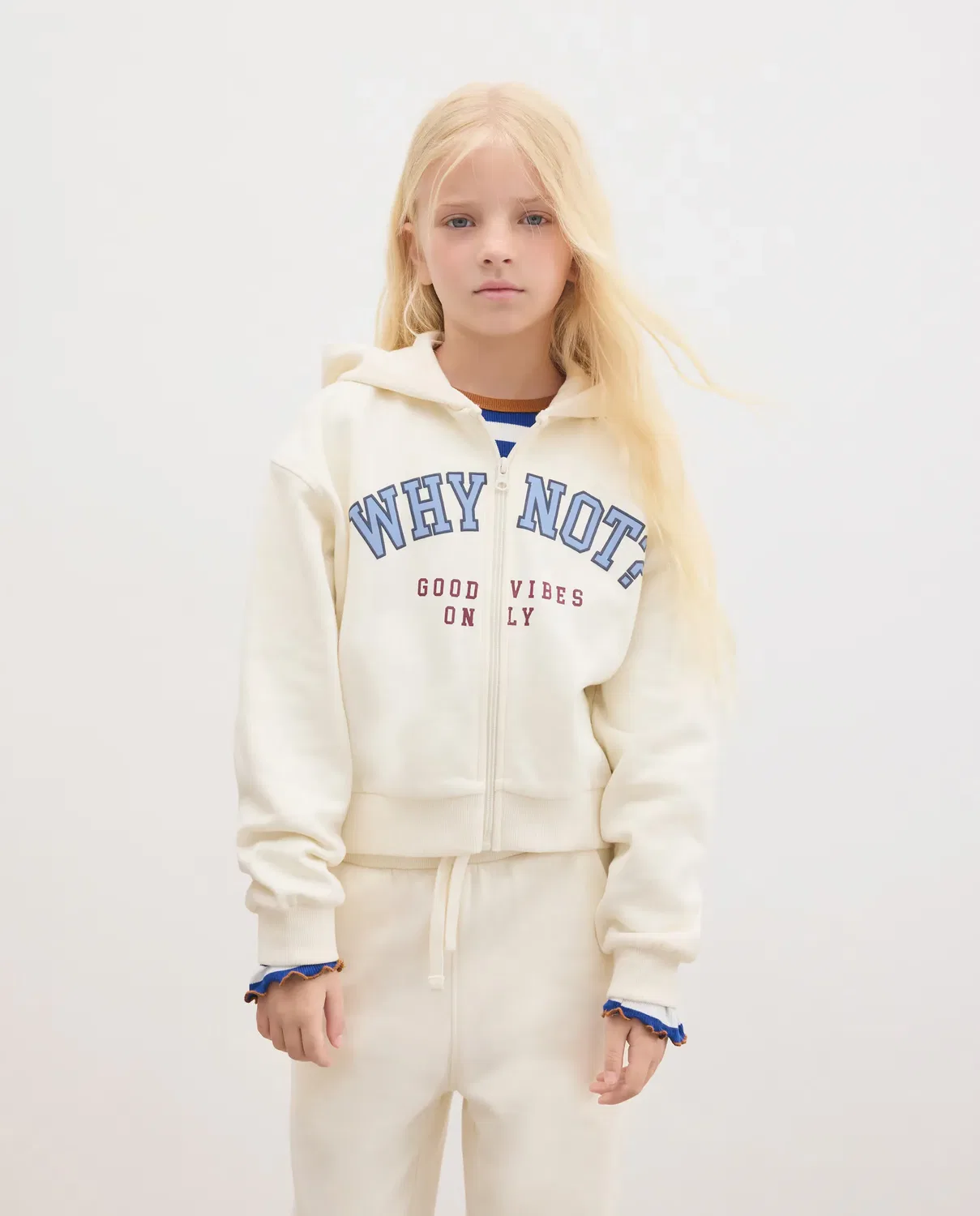 Детский комплект из футера с капюшоном и принтом Kids El Corte Inglés, Blanco — фото 3