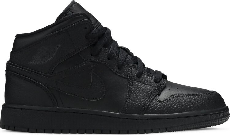 

Кроссовки Air Jordan 1 Mid GS Triple Black 2020, черный