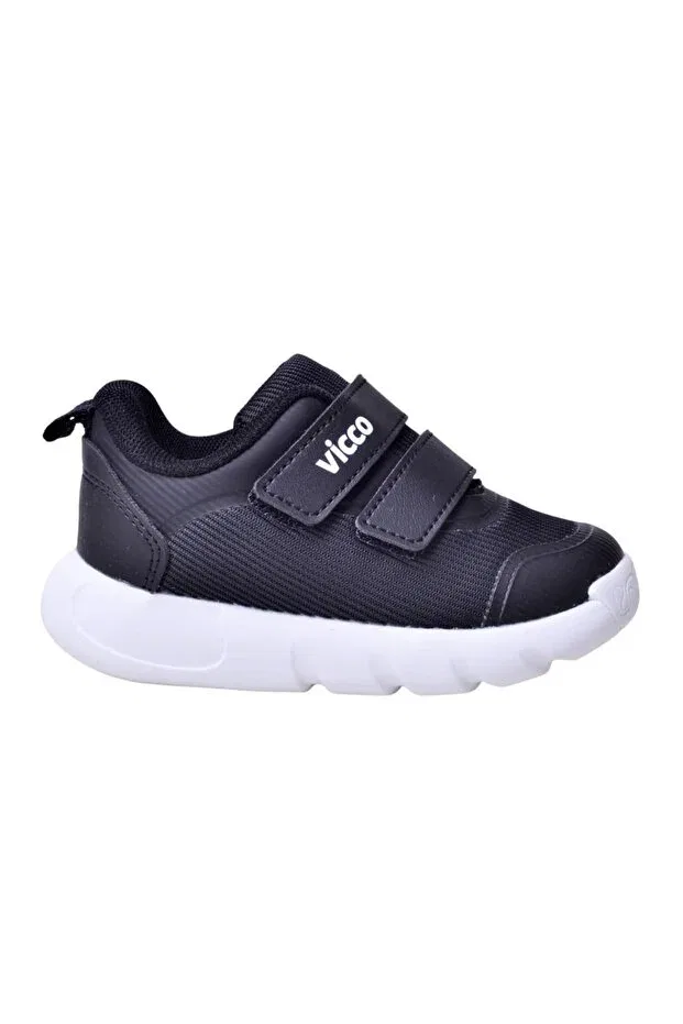 Детские спортивные туфли для девочек с липучкой Vicco, Black — фото 2