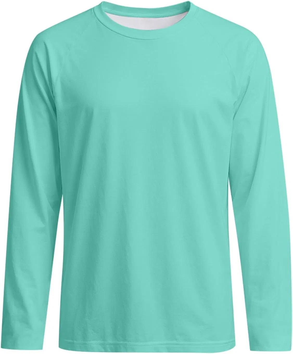 Мужская длинная футболка с круглым вырезом OMING, Turquoise — фото 2