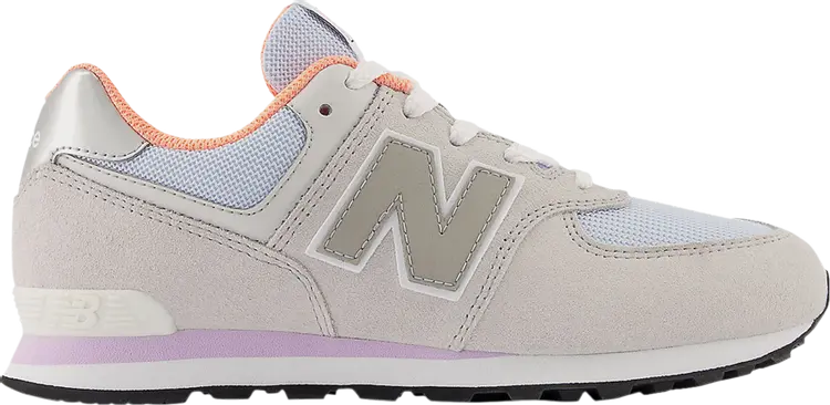Кроссовки New Balance 574 Big Kid 'Summer Fog Cyber Lilac', серый — фото 2