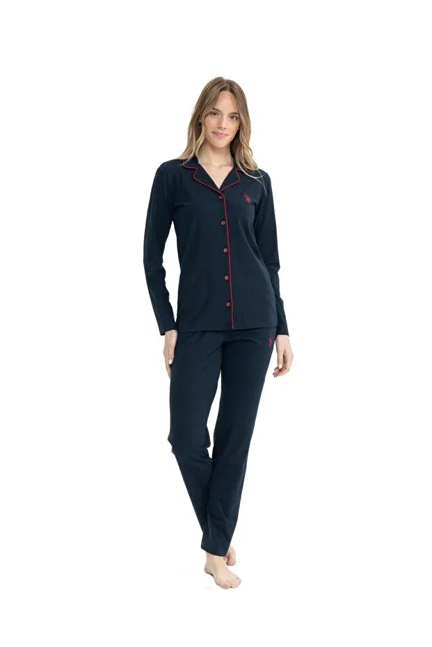 Женский комплект пижам с длинным рукавом U.S. Polo Assn., Navy Blue