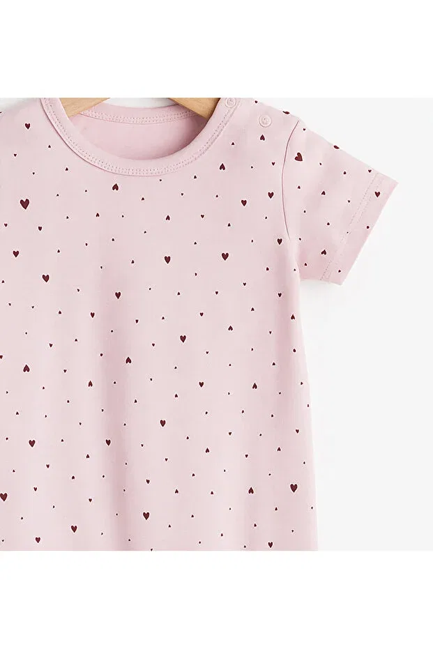 Детский комбинезон для девочек с принтом Basics For My Baby, Red Pink — фото 3