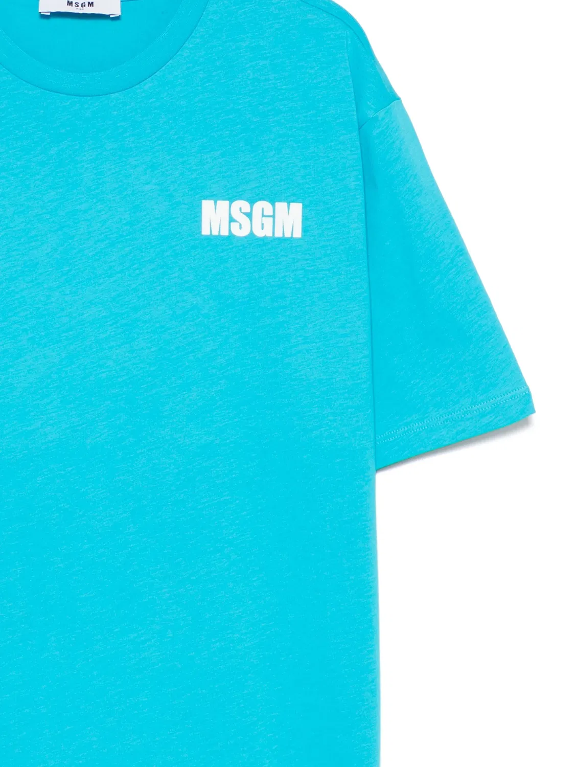 MSGM Футболка с логотипом бирюзового цвета — фото 2
