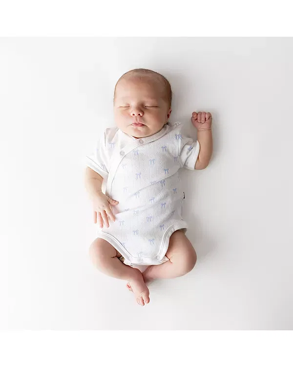 Детский боди-кимоно с V-образным вырезом из понтеле Kyte Baby, Sweet Blue — фото 3