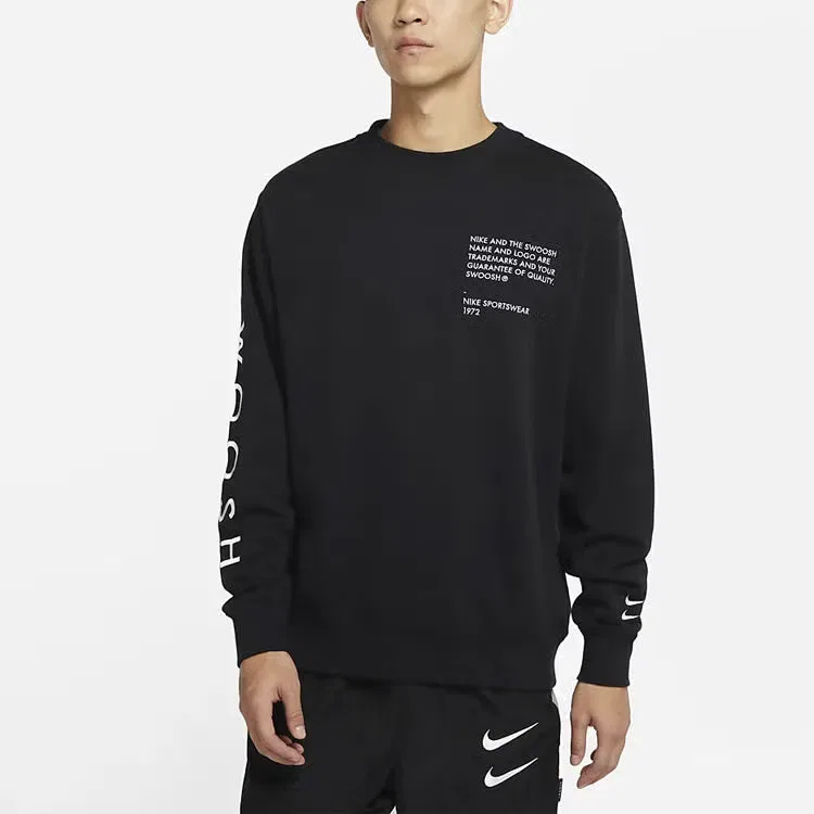 Свитшот с принтом Swoosh Nike, черный — фото 3