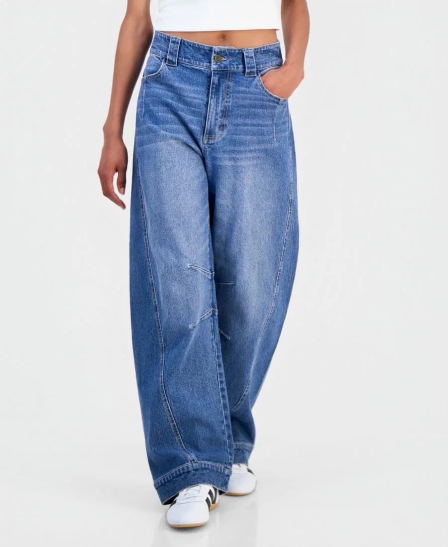 Джинсы с широкими штанинами-бабочкой FVR DRM, Medium Wash — фото 3