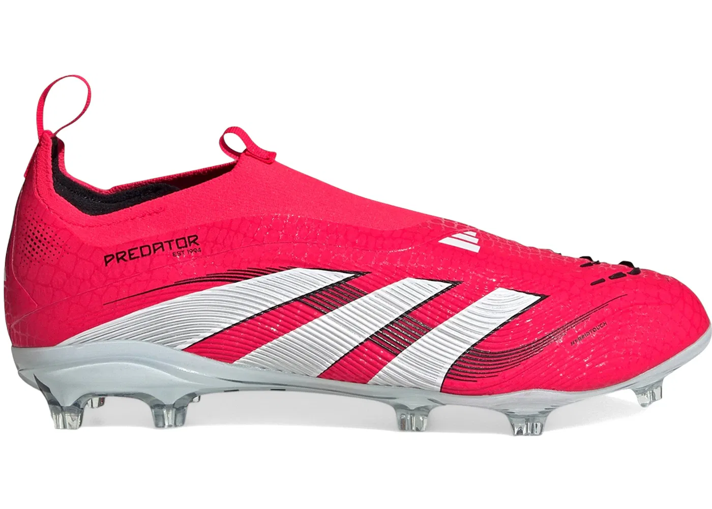 Детские бутсы футбольные с принтом Adidas Predator Elite Laceless FG, Lucid Red/Cloud White/Core Black