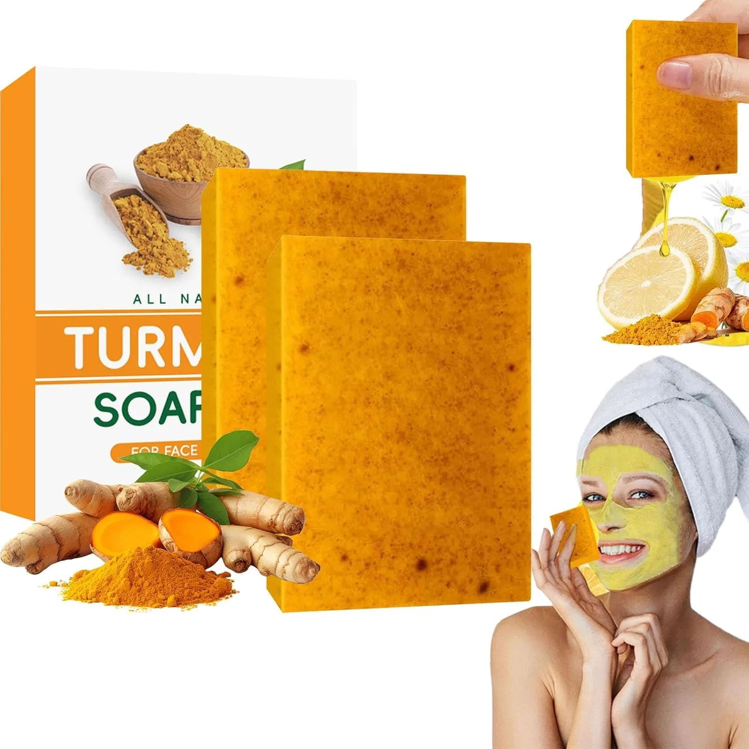 Мыло очищающее Turmeric & Kojic Acid, Wbietu, 2 шт, 100 г, Pack of 2
