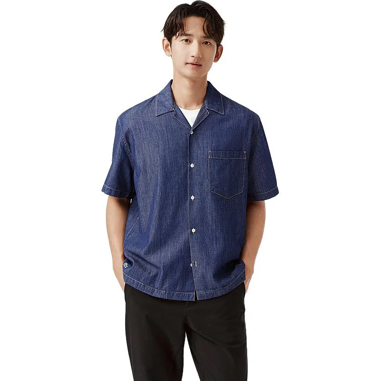 Рубашка джинсовая Light Denim Blue, LACOSTE — фото 4
