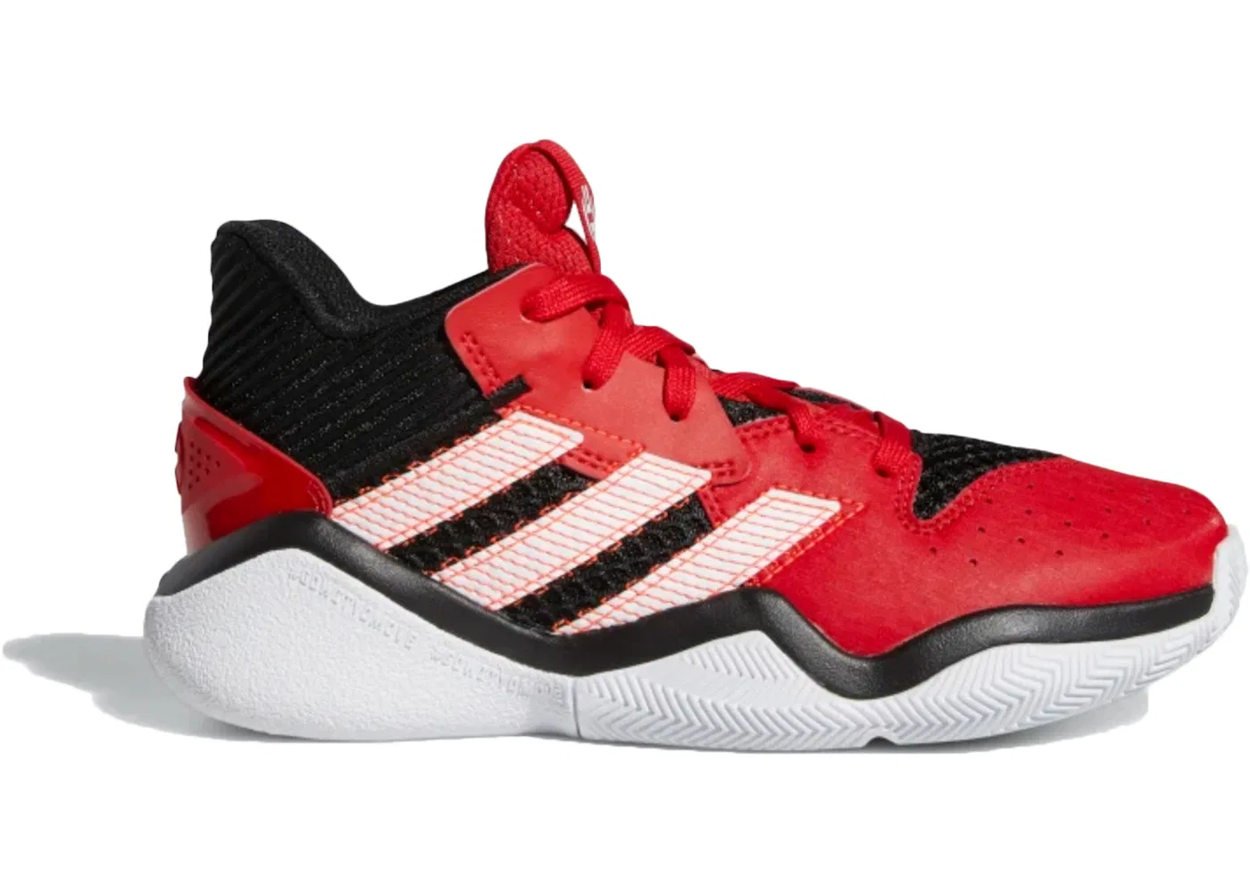 Детские кроссовки для мальчиков баскетбольные Adidas Harden Stepback, Core Black/Scarlet/Cloud White