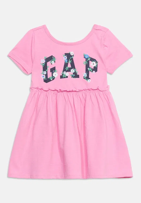 Платье с логотипом - трикотажное платье Gap, розовый — фото 3