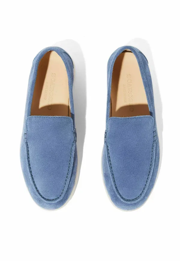 Мокасины из замши Ludovico Scarosso, Steel Blue Suede, синий/стальной — фото 3