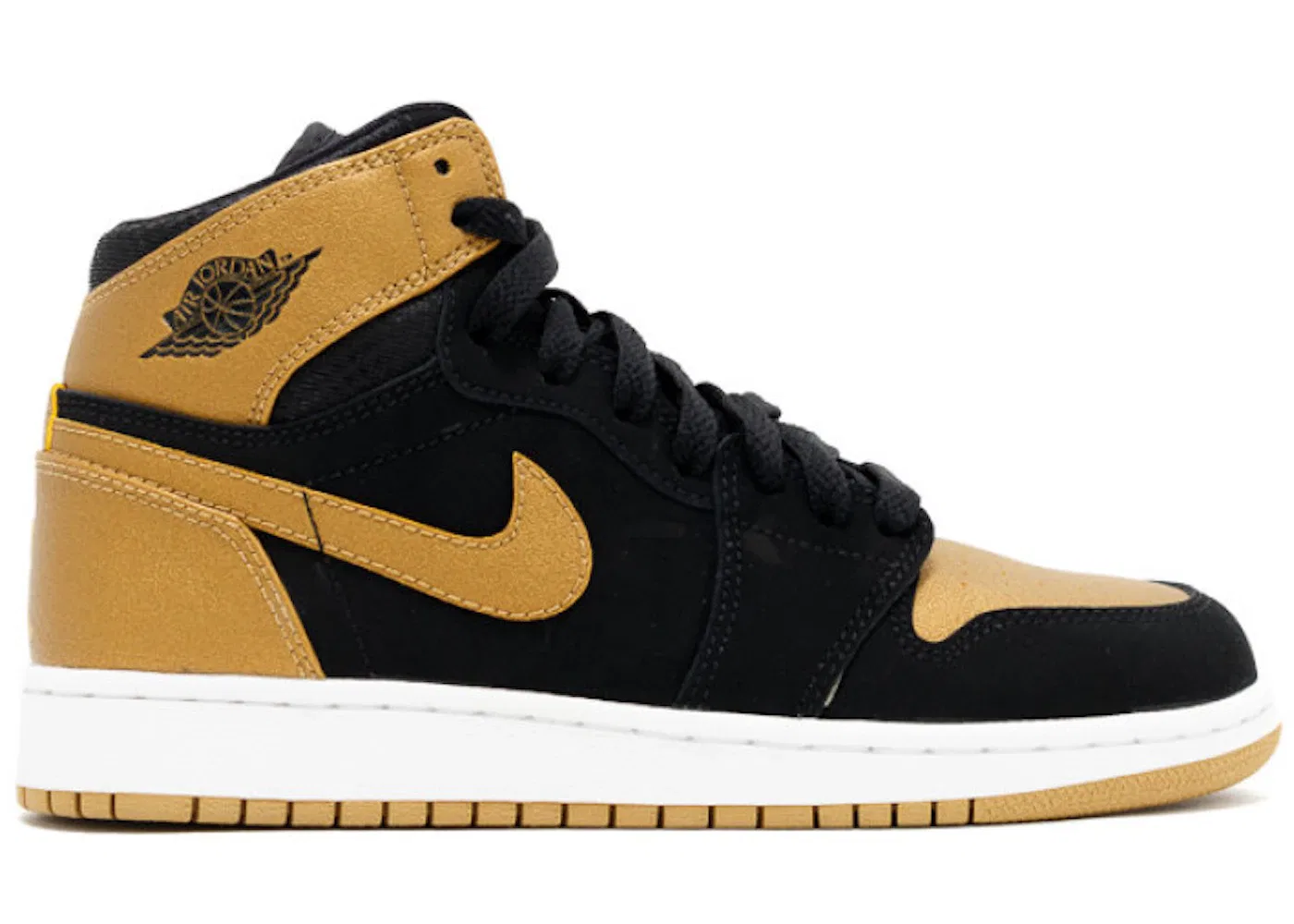 Детские кроссовки Lifestyle Jordan 1 Retro, Black/Metallic Gold-White