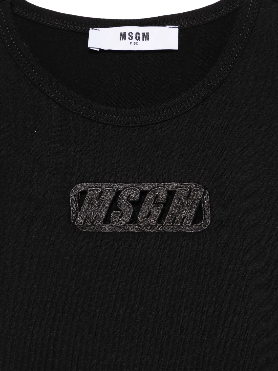 Футболка из стретчевого Джерси MSGM, черный — фото 2