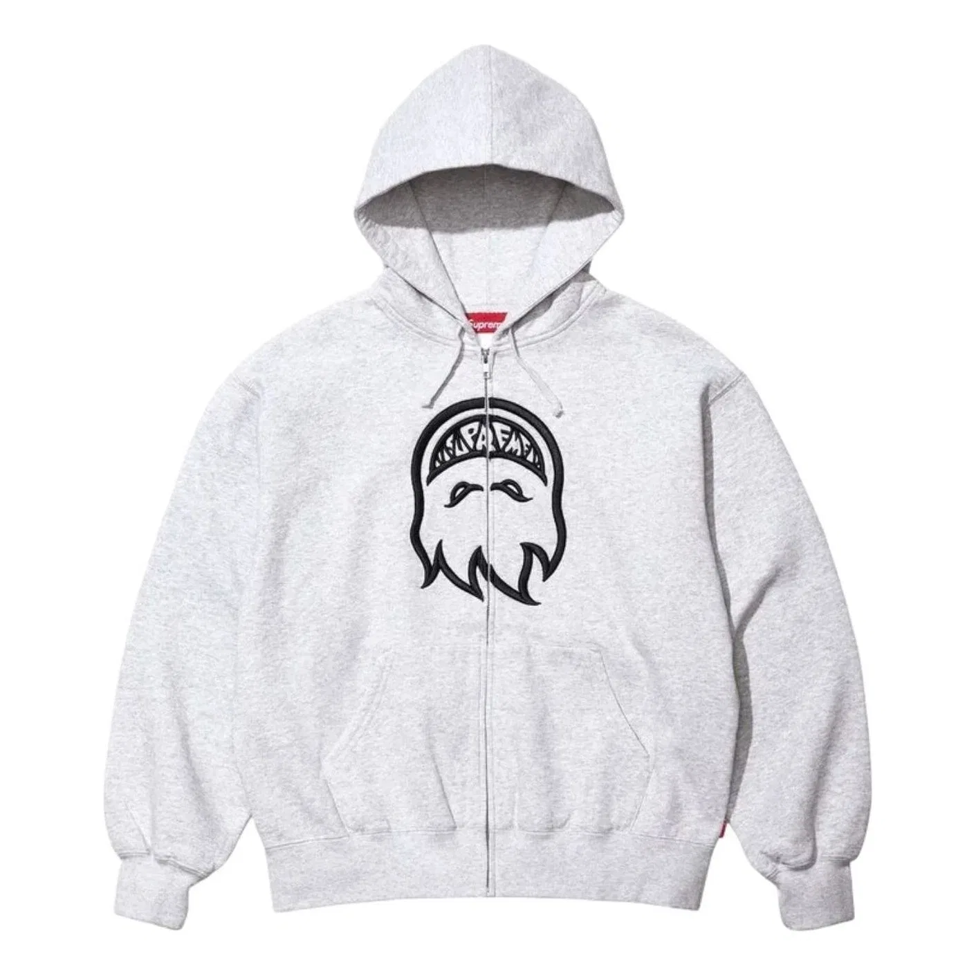 Мужское худи с молнией и капюшоном Supreme x Spitfire SS26, серый