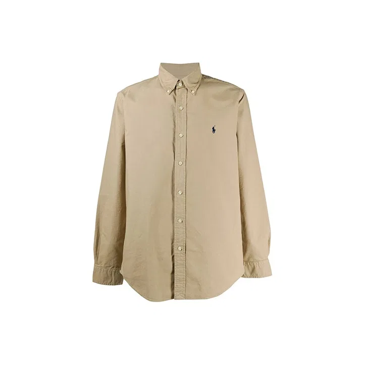 Мужская рубашка с вышитым логотипом Polo Ralph Lauren, Tan