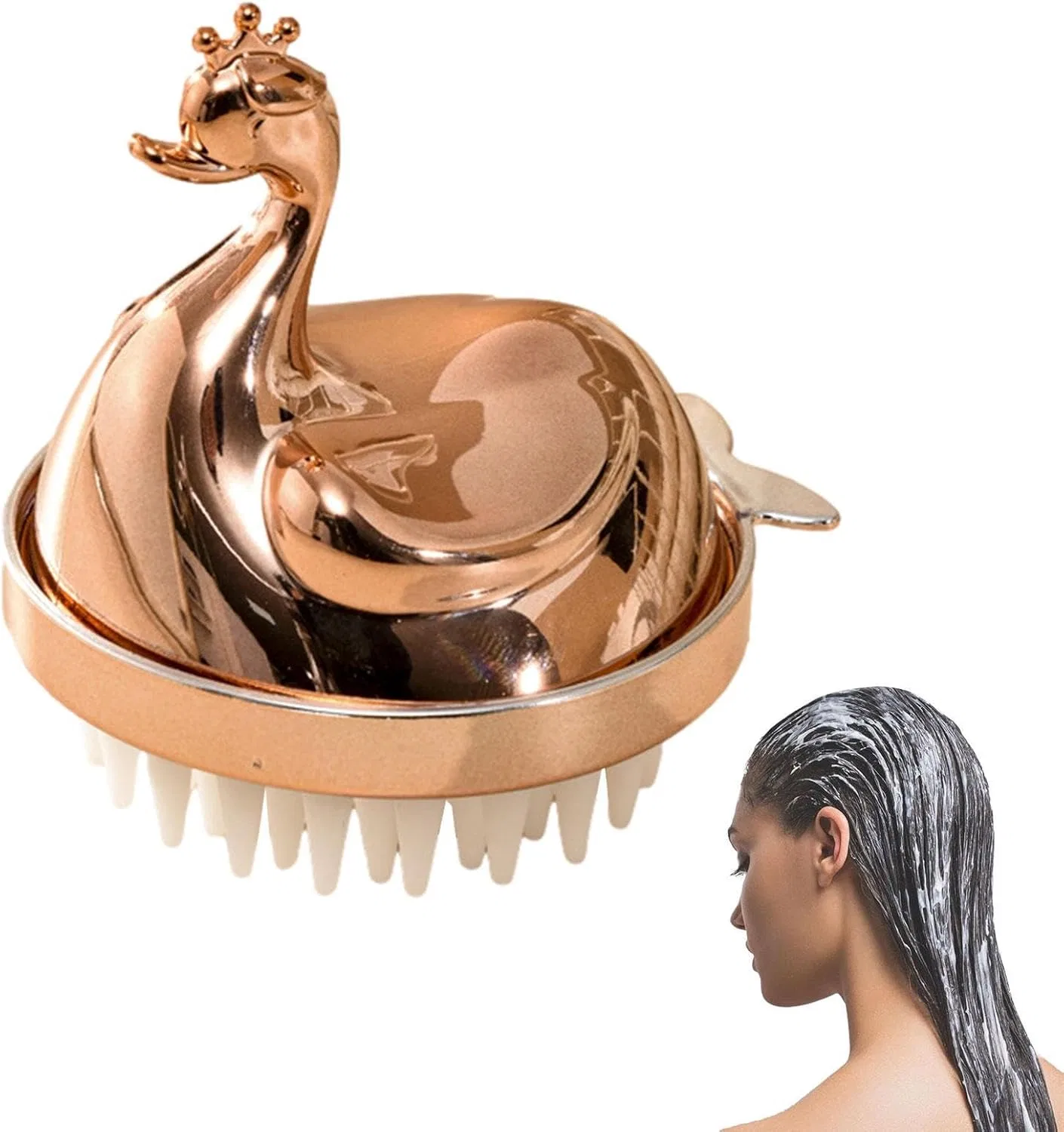 Щетка для массажа кожи головы, Générique, Розовое Золото