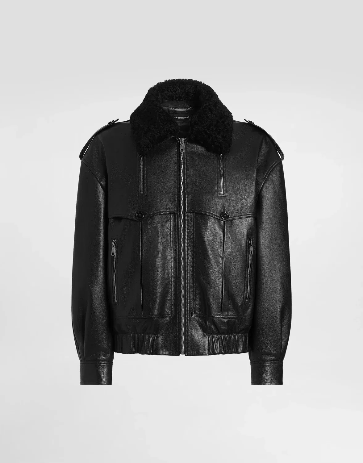 Куртка из козьей кожи Dolce & Gabbana, черный