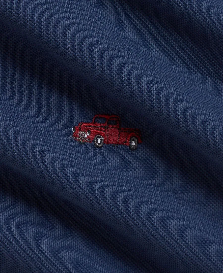 Боди-комбинезон с длинным рукавом, с вышивкой грузовиков Polo Ralph Lauren, Rustic Navy — фото 3