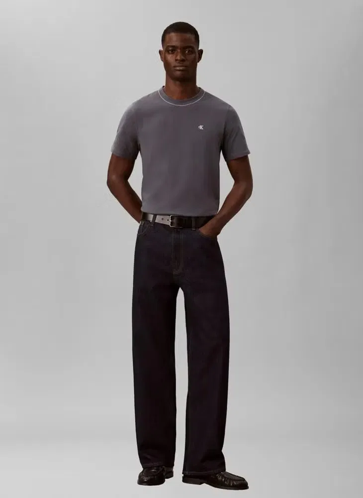 Футболка с классическим круглым вырезом Calvin Klein, серый — фото 4