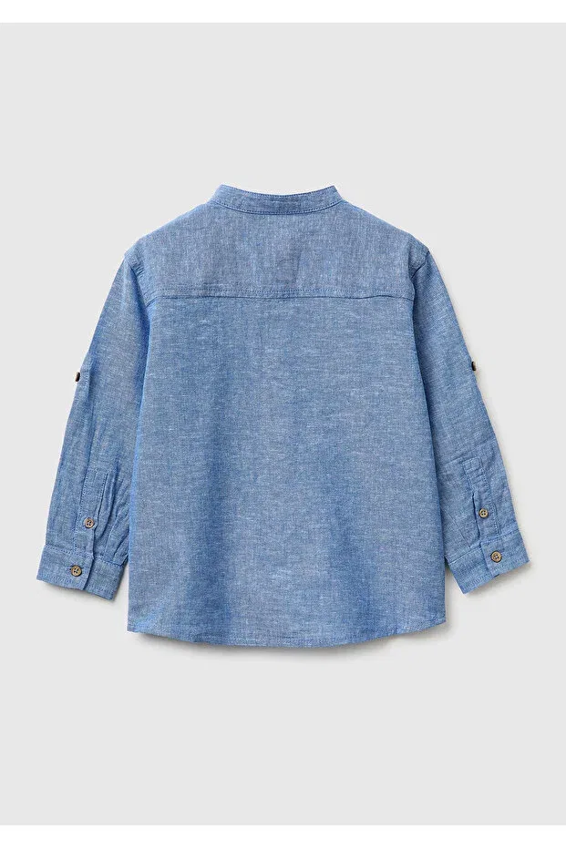Детская рубашка для мальчиков с длинным рукавом United Colors Of Benetton, Blue — фото 2
