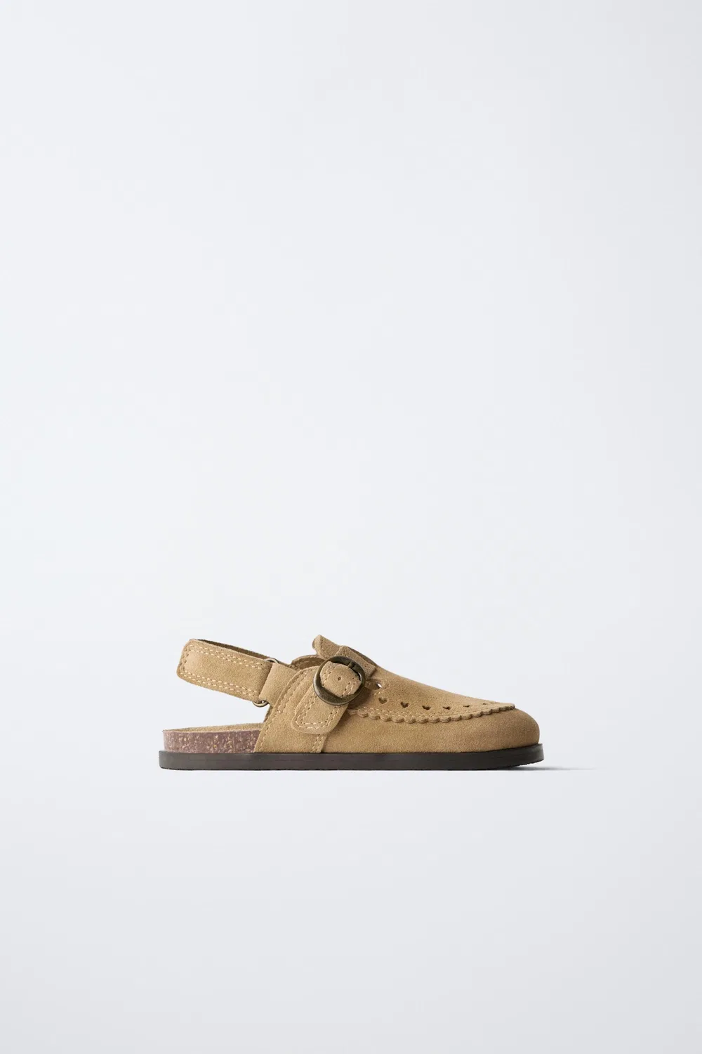 Кожаные сабо с сердечками ZARA, Sand Brown