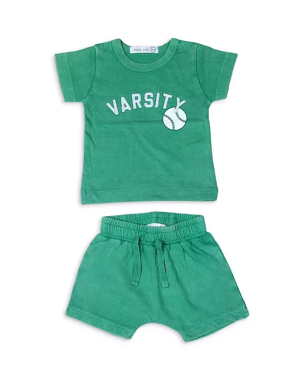 Детский комплект для мальчиков с принтом Varsity Little Mish, зеленый