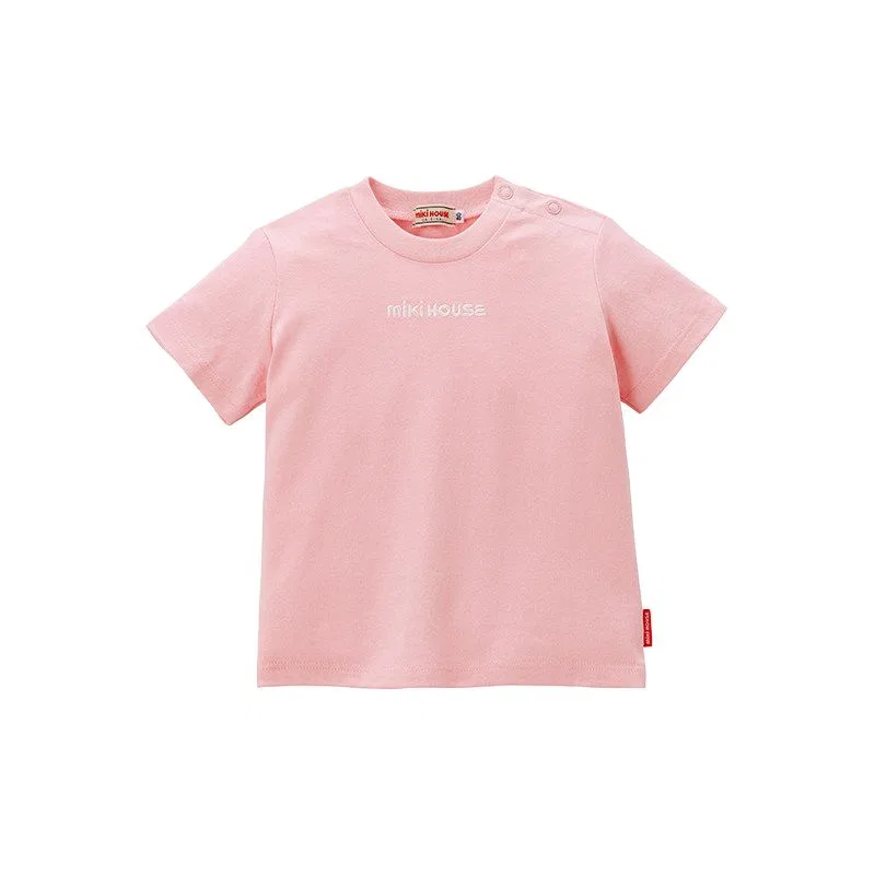 Футболка с круглым вырезом, Miki House, Pink