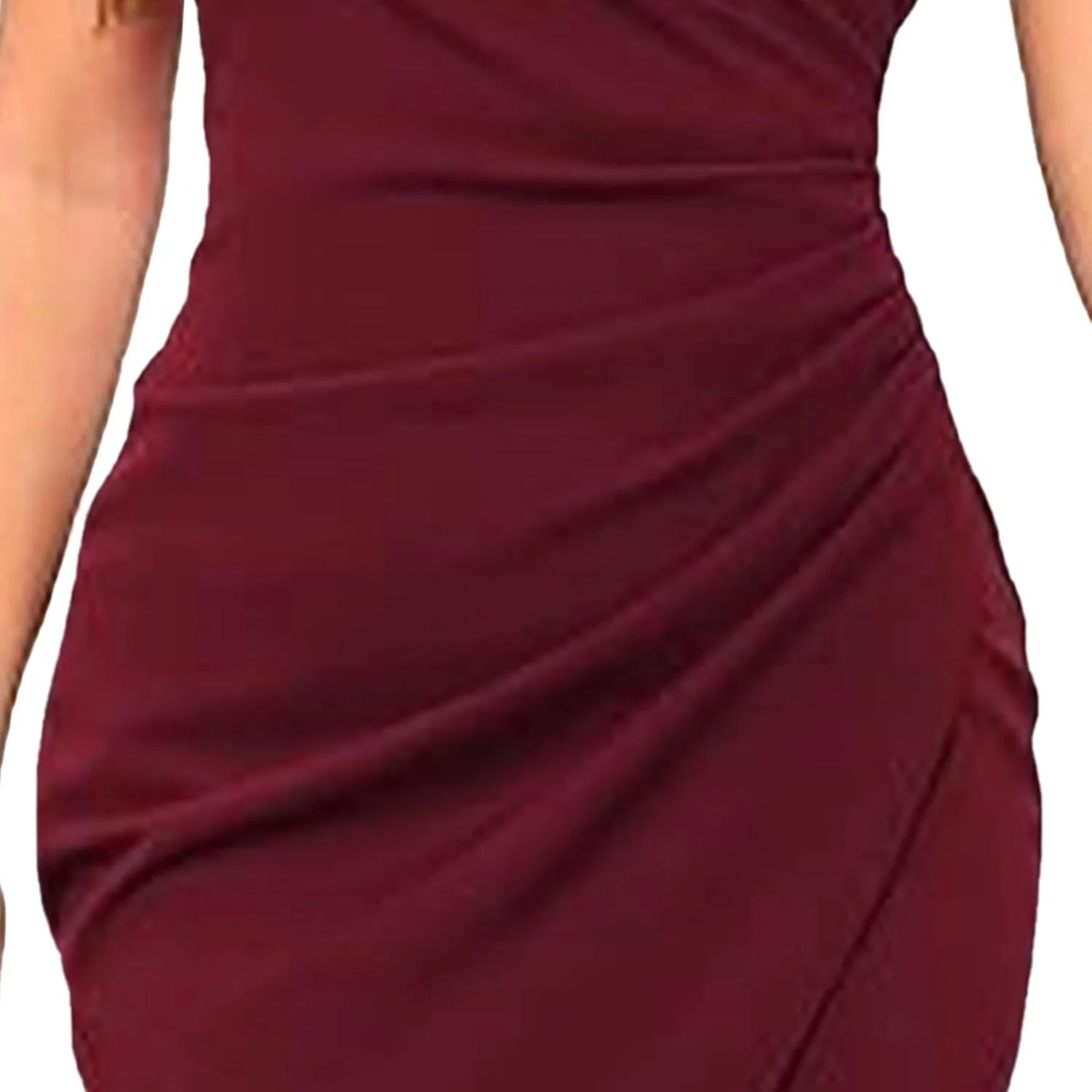 Женское коктейльное платье с V-образным вырезом bodycon, Wine Red — фото 3